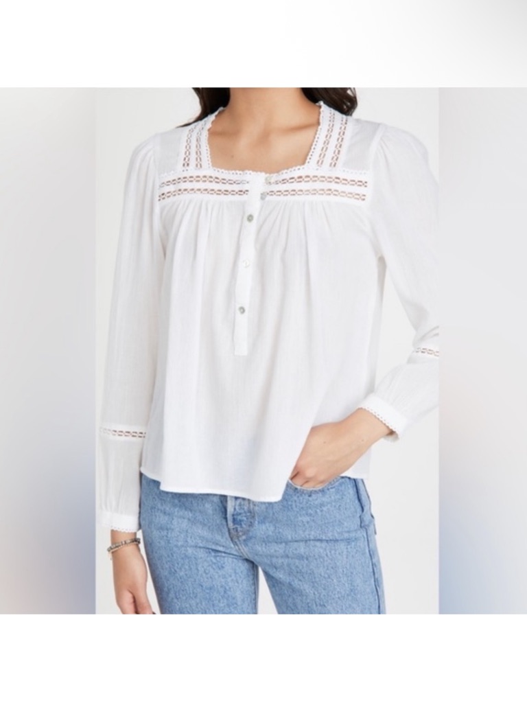 Rails Minie Eyelet White Cotton Blouse